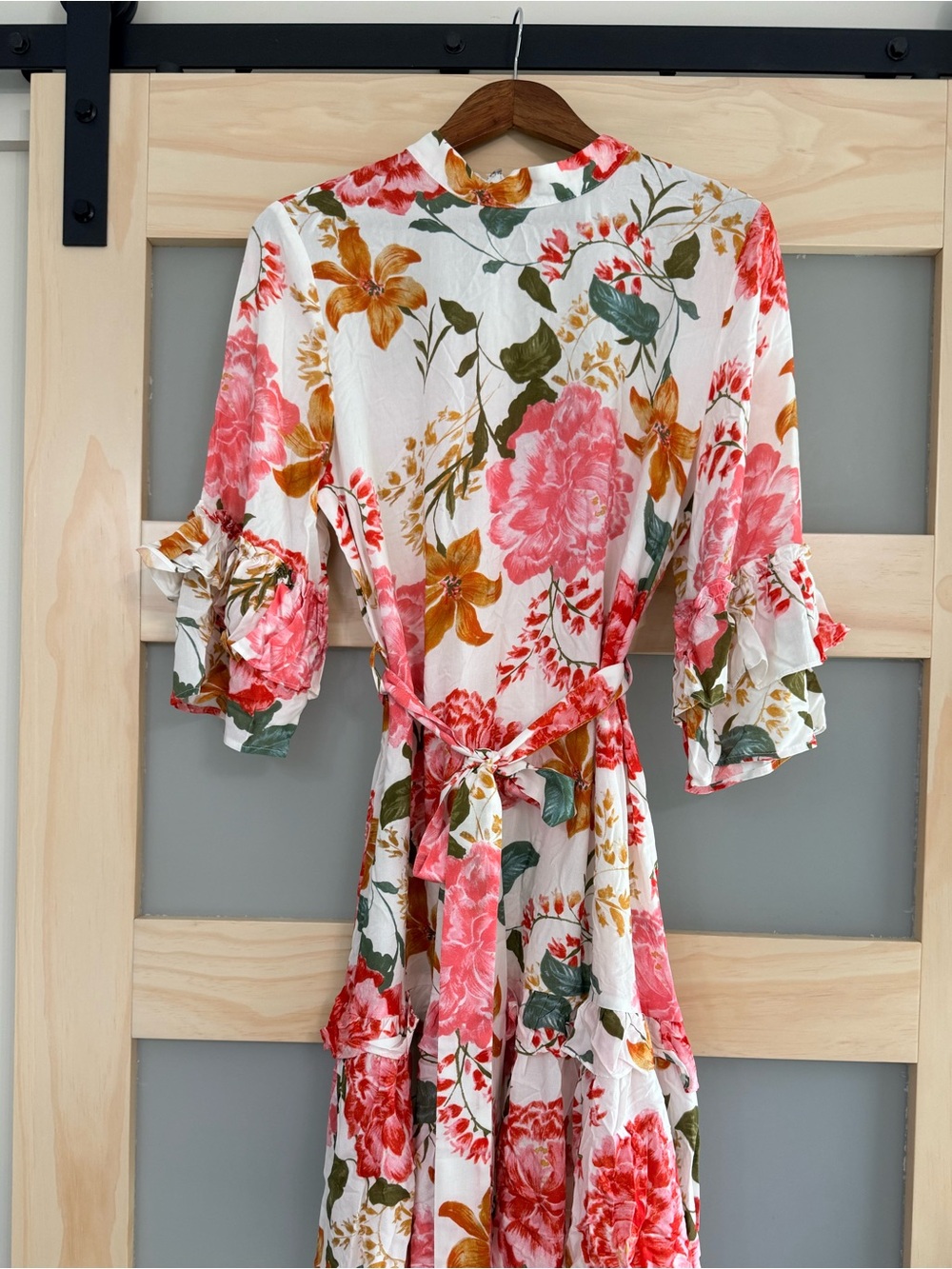 Petal & Pup Peta Floral Ruffle Tiered Mini Dress XL Pink White NWOT